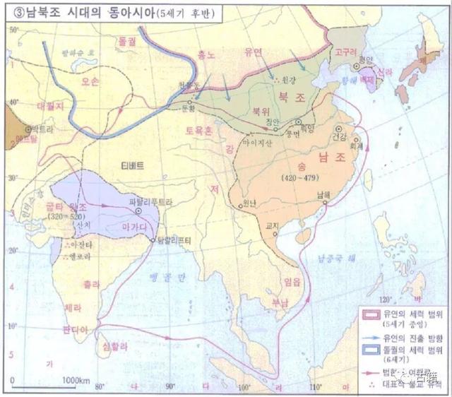 真实韩国历史课本上的中国历史地图，看看和我们的有什么不同
